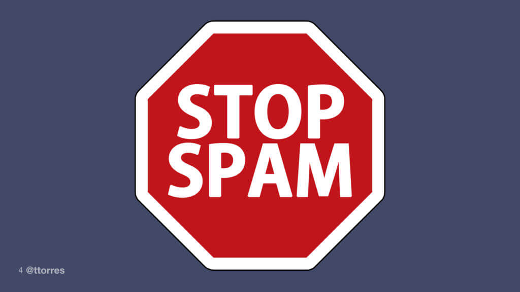 An image of a stop sign with the words "Stop Spam"