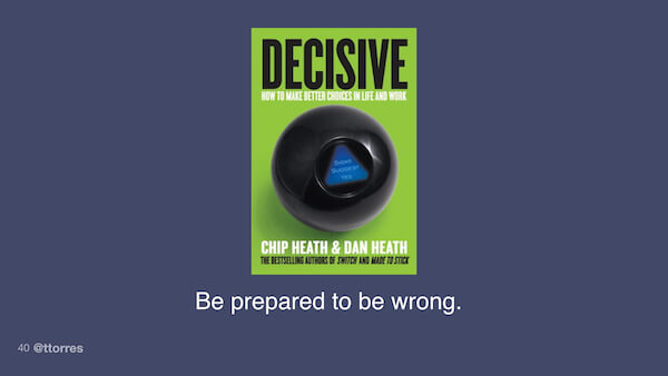 A photograph of the book cover of Decisive