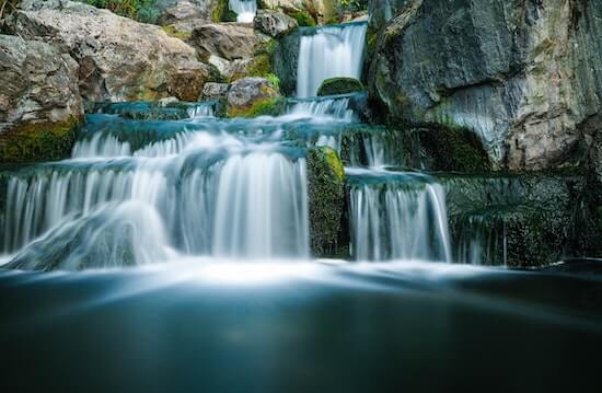 A photograph of a waterfall.