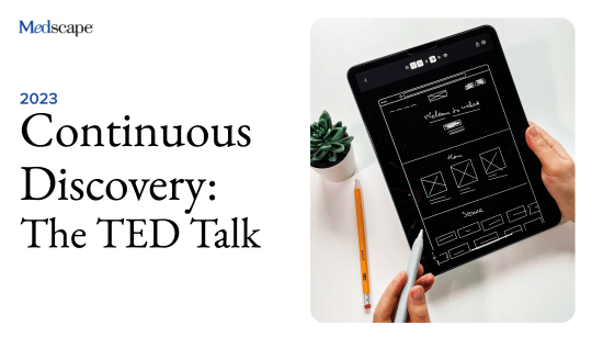 A screenshot of a title slide labeled "Continuous Discovery: The TED Talk"